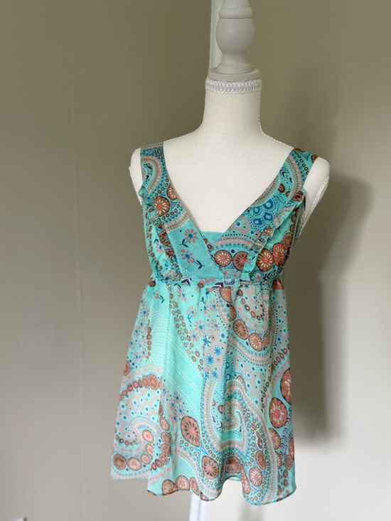 Glassons Tops - Vintage Glassons Y2K Tank Fairy Core Paisley Tie-Back Camisole